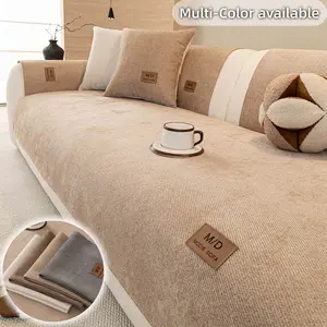 Non-Slip Chenille Sofa Cover, Modern Minimalist Furniture Protector, Pet-Friendly Washable Couch Slipcover, Multi-Color Available for 1/2/3/4 Seater Sofa, Stylish Home Decor for Living Room.