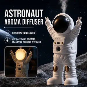 Astronaut Smart Scent Diffuser | Motion Sensor Rechargeable Aroma Nebulizer with Night Light, Spaceman Auto Fragrance Spray for Bedroom Office Desk Decor