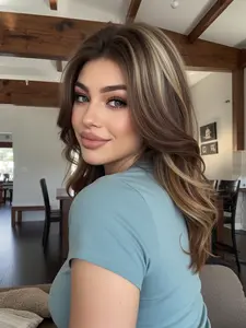 Women's Highlights Short Curly Hair Wig, Synthetic Fiber Daily Natural Look, No Bangs Design for Women, Soft Synthetic Hair