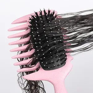 Hair Styling Brush, Curly Hair Brush, Durable ABS Plastic Handle Hair Brush, Heatless Hair Styling Tool for Home, Outdoor Travel, Dating Use