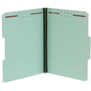 Pressboard File Folders, 2 inch Expansion Pressboard Folders Letter Size, Pressboard Folders with Fasteners, Gray/Green – 25 Pack