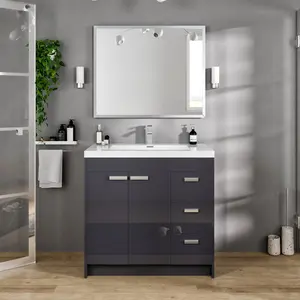 Eviva Sax 36" x 30" Rectangular Brushed Nickel Metal Framed Mirror