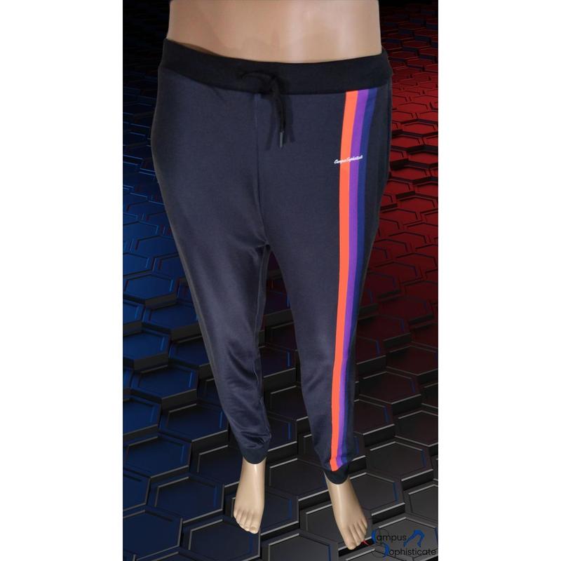 Campussophisticate Men's Premium Sweatpants with Touchdown Writing in Black (Size XXL) Classic Cotton Casual Elastic Menswear Customized Ball Day Evening Fleece Garment Outdoor Pajama Polyester Ribbed