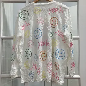 Shiny Crystal All-Over Graphic Long-Sleeve T-Shirt with Character Design and Colorful Graphics, Featuring Character Motifs and Lettering