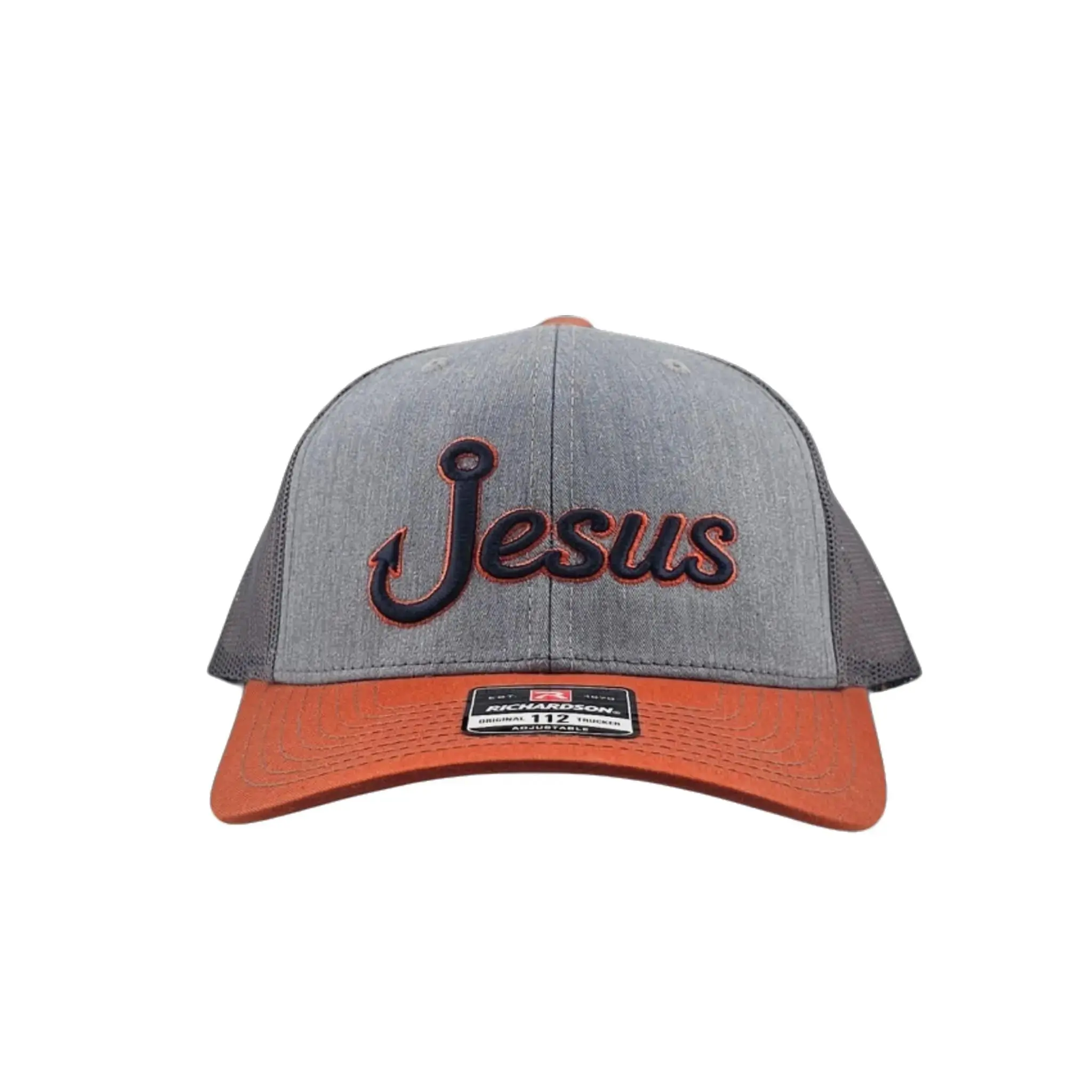 Jesus Fish Hook, 3D Puff Embroidered, Ricardson 112 Snapback Trucker Hat