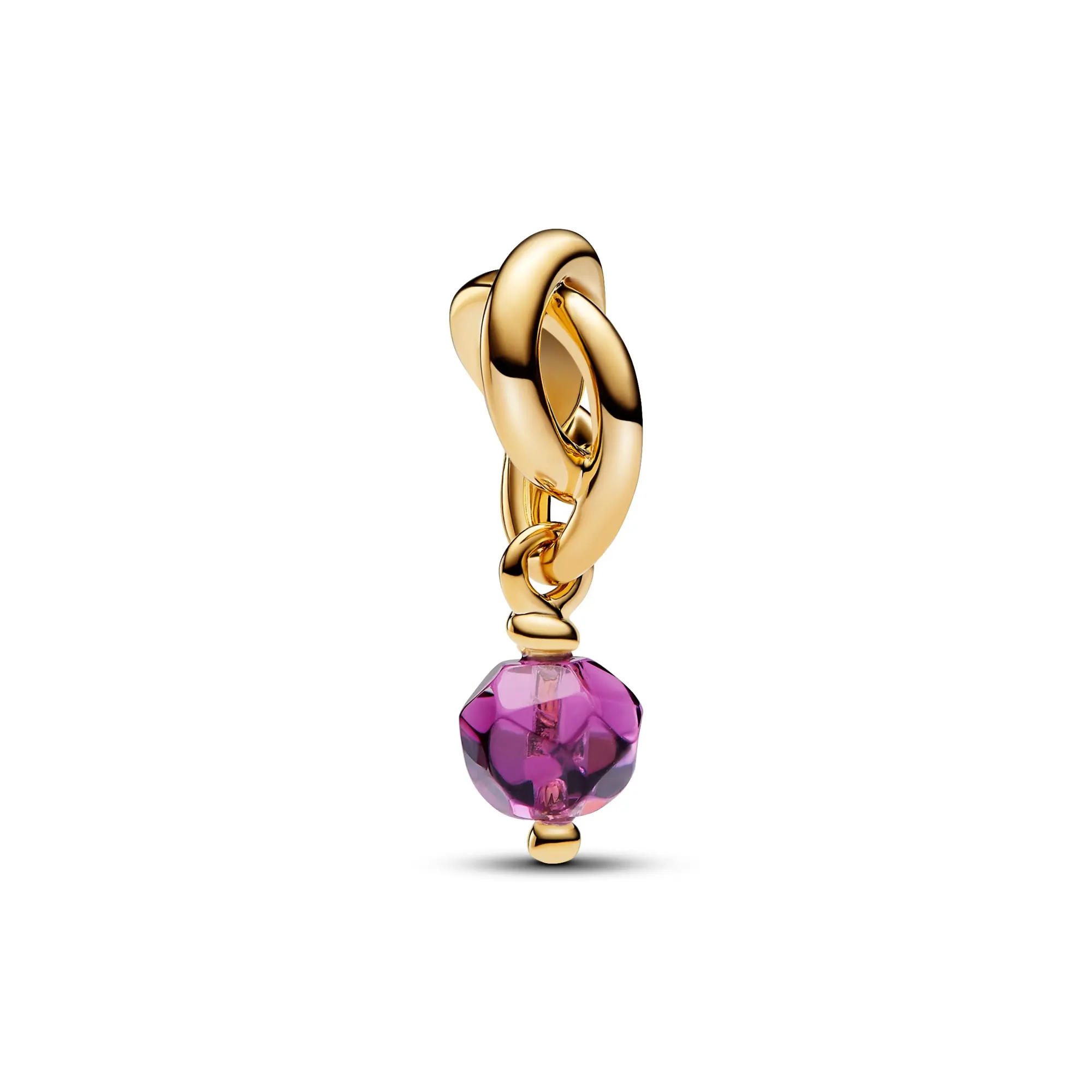 PANDORA Moments Women's Eternity Circle Dangle Charm, Purple Charm Accessories with a Central Faceted Gem, 763462C02