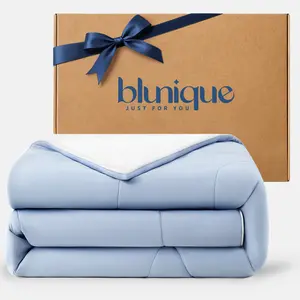 【Memorial Day Deals】Blunique CoolCloud Reversible Cooling Comforter, Double-Sided Cool Fabric, Lightweight & Breathable Summer Bedding for Hot Sleepers, Soft Home Decor