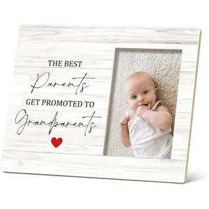 Grandparents Picture Frames,Grandkids Photo Frame, Parents Get Promoted To Grandparents Picture Frame, Grandpa Grandma Photo Frame 8x10,Grandparents  Announcement Gifts(White-2)