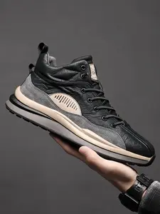 Men’s casual shoes with laces, low-cut design—fashionable, lightweight for everyday wear, suitable for outdoor sports like walking and running; thin sole, soft men’s shoes.