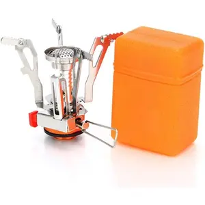 Portable Camping Stoves Backpacking Stove with Piezo Ignition Stable Support Wind-Resistance Camp Stove for Outdoor Camping Hiking Cooking