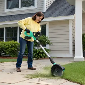 COZONY 20V Cordless Lawn Edger with 4.0Ah Battery & 9" Steel Blade, Dual Wheels