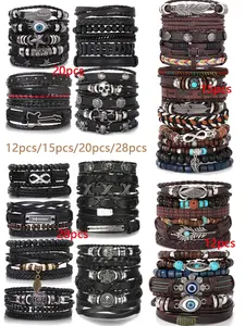 Men's Boho Style Beaded & Braided Bracelets, Fashion Jewelry for Party, Daily Wear, Trendy All-Match, Perfect Birthday Gift