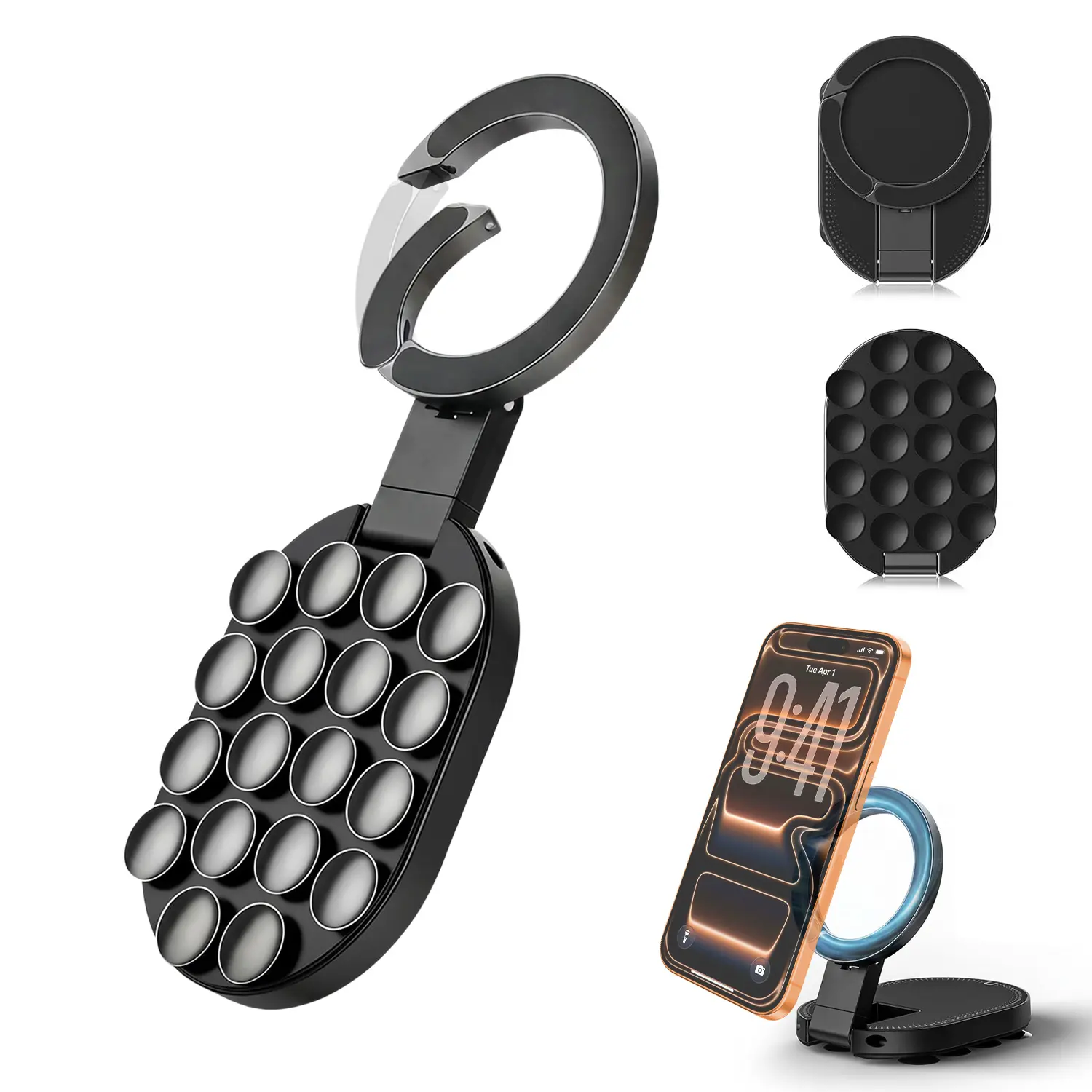 Double-Sided Suction & Magnetic Phone Holder,3-in-1 Suction Magnetic Phone Holder, 360° Rotatable Phone Tripod Mount for Car,Gym,Kitchen,Desk,Compatible with iPhone 17 16 15 14 13 12 Series#tiktokshopbacktoschool#SummerWins