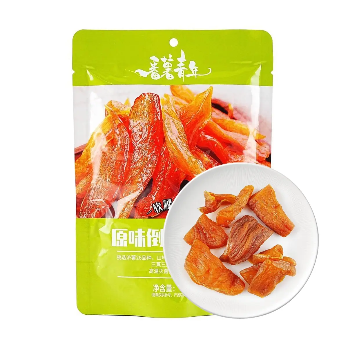 FanShu Qingnian Original Steamed Sweet Potato Jerky - Soft, Chewy, Naturally Sweet, 100g Bag - Rich in Dietary Fiber, Healthy Whole Grain Snack