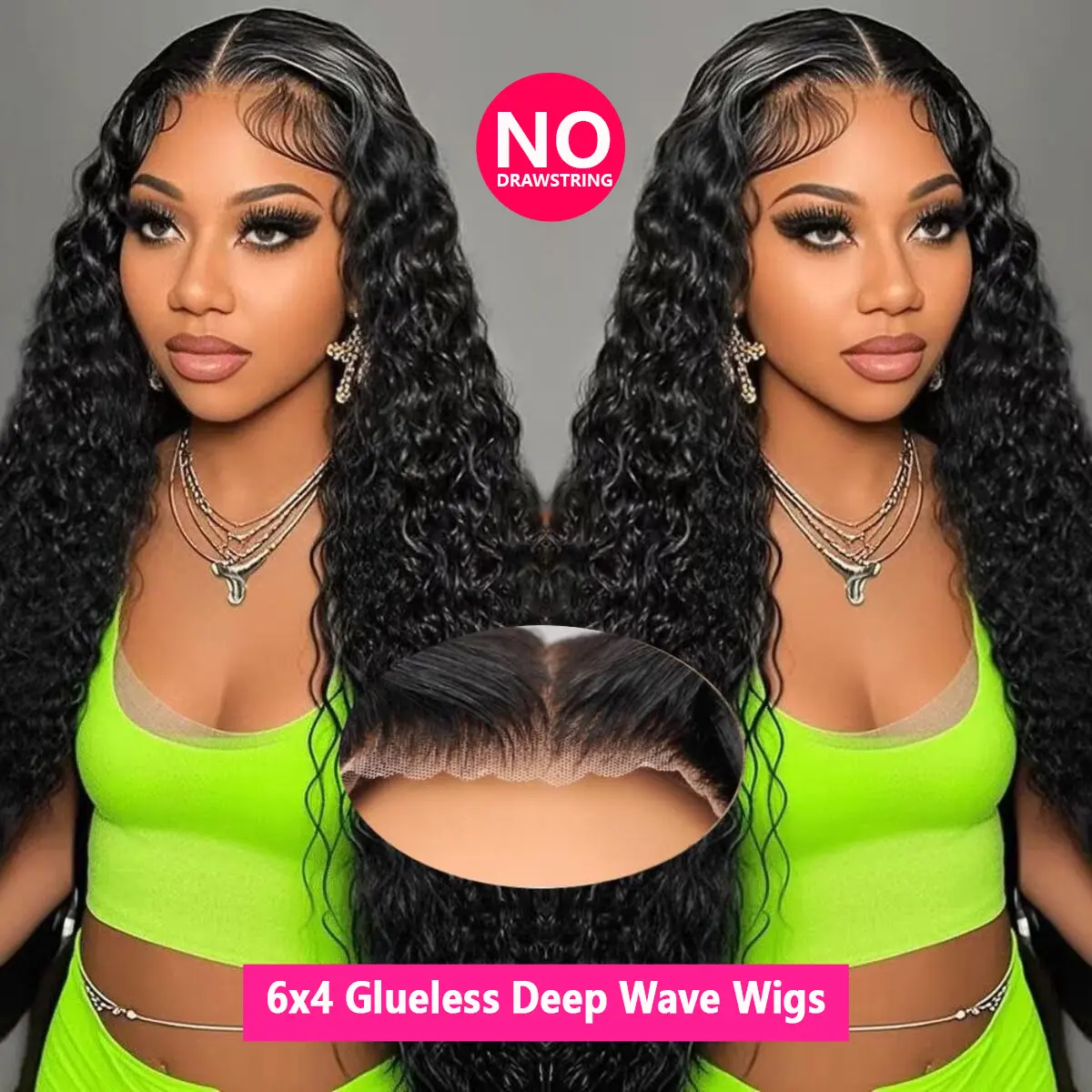 Deep Wave 6x4 Glueless Wig