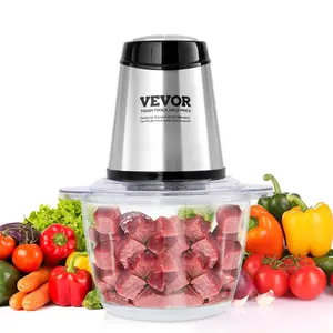 VEVOR Electric Meat Grinder with 4 Stainless Steel Blades, 400W Electric Food Chopper, 5 Cup Glass Bowl, 2 Speeds Food Grinder for Baby Food, Meat, Onion, Vegetables