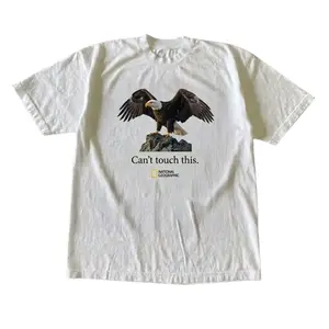 National Geographic "Can't Touch This" Eagle Graphic T-Shirt, Vintage Wildlife Nature Tee, Majestic Bald Eagle Shirt, Retro Explorer Graphic Tee