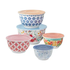Brilliant Blooms 10-Piece Melamine Bowl Set Tableware Desserts