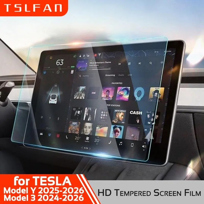 for Tesla Model 3 Highland 2024-2026 Y Juniper HD Tempered Glass Film Screen Protector Navigation Protective Cover Accessories