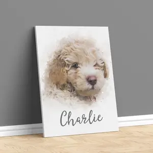 Pet Canvas Portrait Personalised Dog Canvas Pet Portrait on Canvas Personalised Pet Portrait Pet Loss Gifts