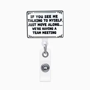 Retractable D Card Holder Reel with Cute Cartoon Design, Nurse Hospital Holder Keychain Office Lanyard 1pc