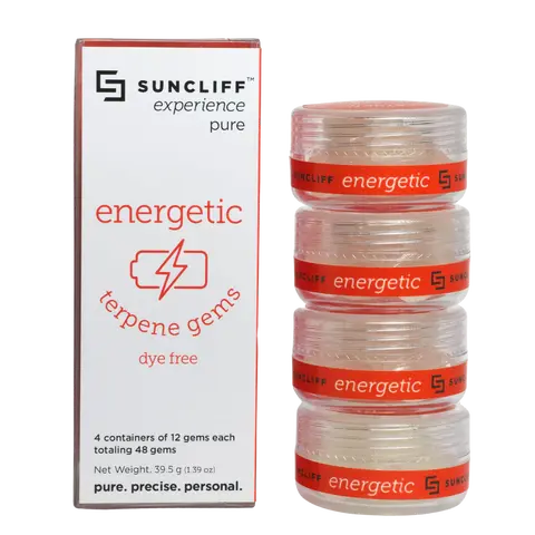 Suncliff Dye Free Terpene Gems 48-Count | Energetic Experience Pack | Natural Mood Gems Energy Stamina Supplements Brain Supplement Capsule