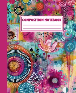 Composition Notebook: College Ruled Colorful Mixed Media Design | Bold & Artistic Journal for School, Work, or Creativity