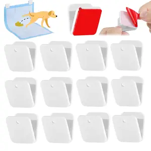 12Counts Dog Wall Pee Pad Holder Self-sticky Pee Pad Wall Clip Keeps Your House Clean Dog Potty Training Pad Holder Wall-mounted Potty Training Pad for Lifting Marking Dogs