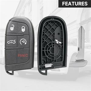 Key Fob Cover Case Replacement 5 Buttons Key Fob Remote Control Shell Case - Compatible for Dodge Durango Charger Challenger 2012-2014 for Dodge Dart Journey 2013-2016 - Replace Part M3N-40821302