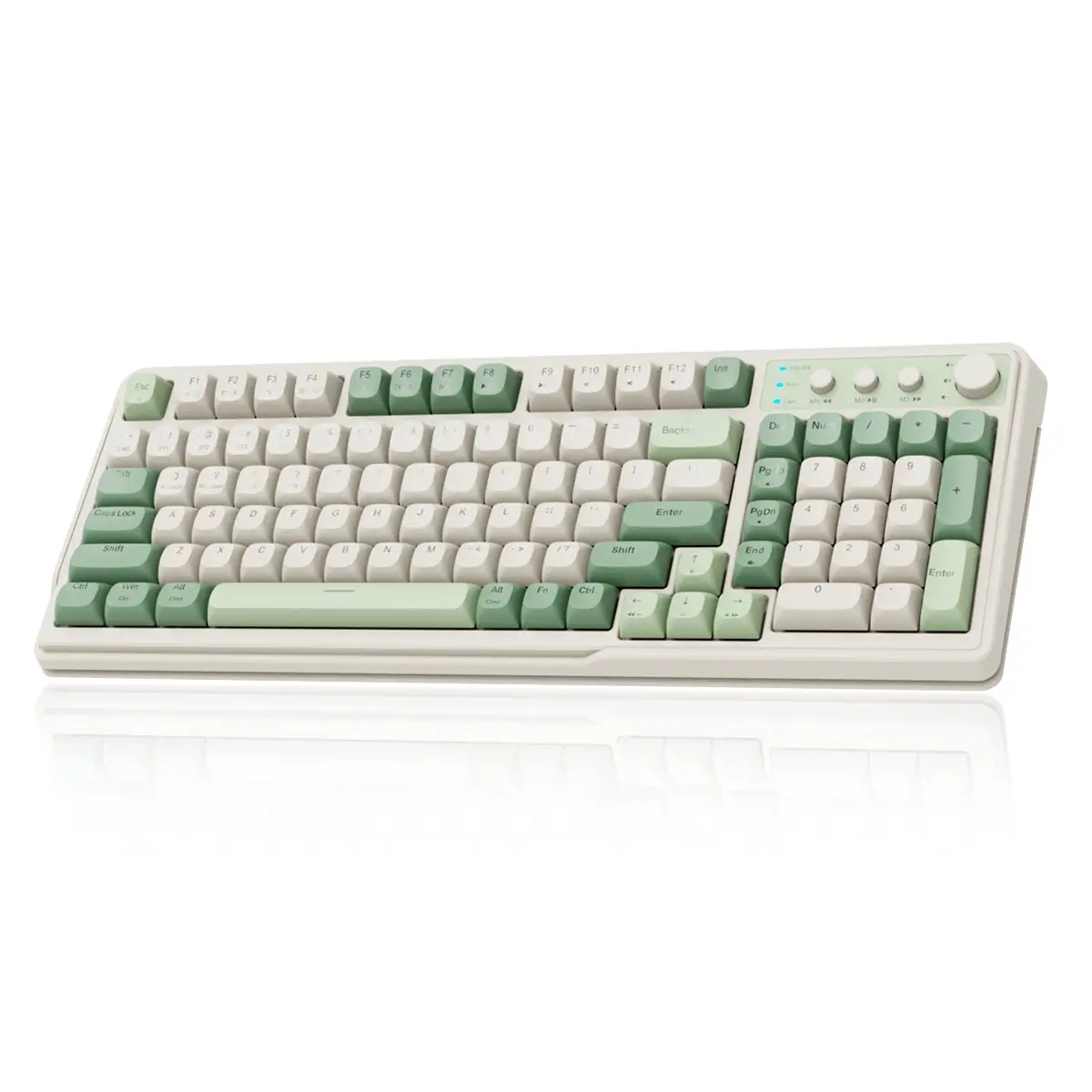 Lecoo C99 Keyboard, Wired/2.4G Wireless/BT Tri-mode Keyboard, Rechargeable Ergonomic Keyboard with Backlight, Multifunctional Keyboard for Office Home