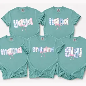 Custom Comfort Colors Auntie Gigi Nana Grandma Shirt, Personalized Floral Bow T-Shirt, Custom Family Names Tee, Coquette Aesthetic Gift for Mom, Nana Mimi Grammy Shirt, Mother’s Day Gift – DPCLICK