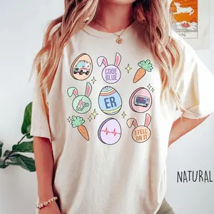 ER Nurse Easter Shirt | Emergency Room Spring Tshirt, Retro ED Tee, Emergency Department Crew T-shirts R