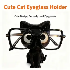 2pcs,3D Printed Cat Eye Glasses Frame, Multiple Colors Available, Desk Organizing Box with Glasses Holder, Durable Plastic Home Decor for Halloween, Easter, Valentine's Day, Perfect Gift