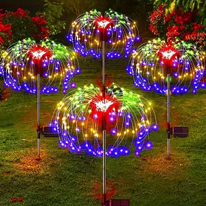 LED Solar Firework Light Outdoor 420/300/200/60 IP65 Garden Flower Lights with 8 Lighting Modes - Decorative Fairy Lights for Yard, Patio, and Pathway - Christmas Decoration Warm White/Multicolor