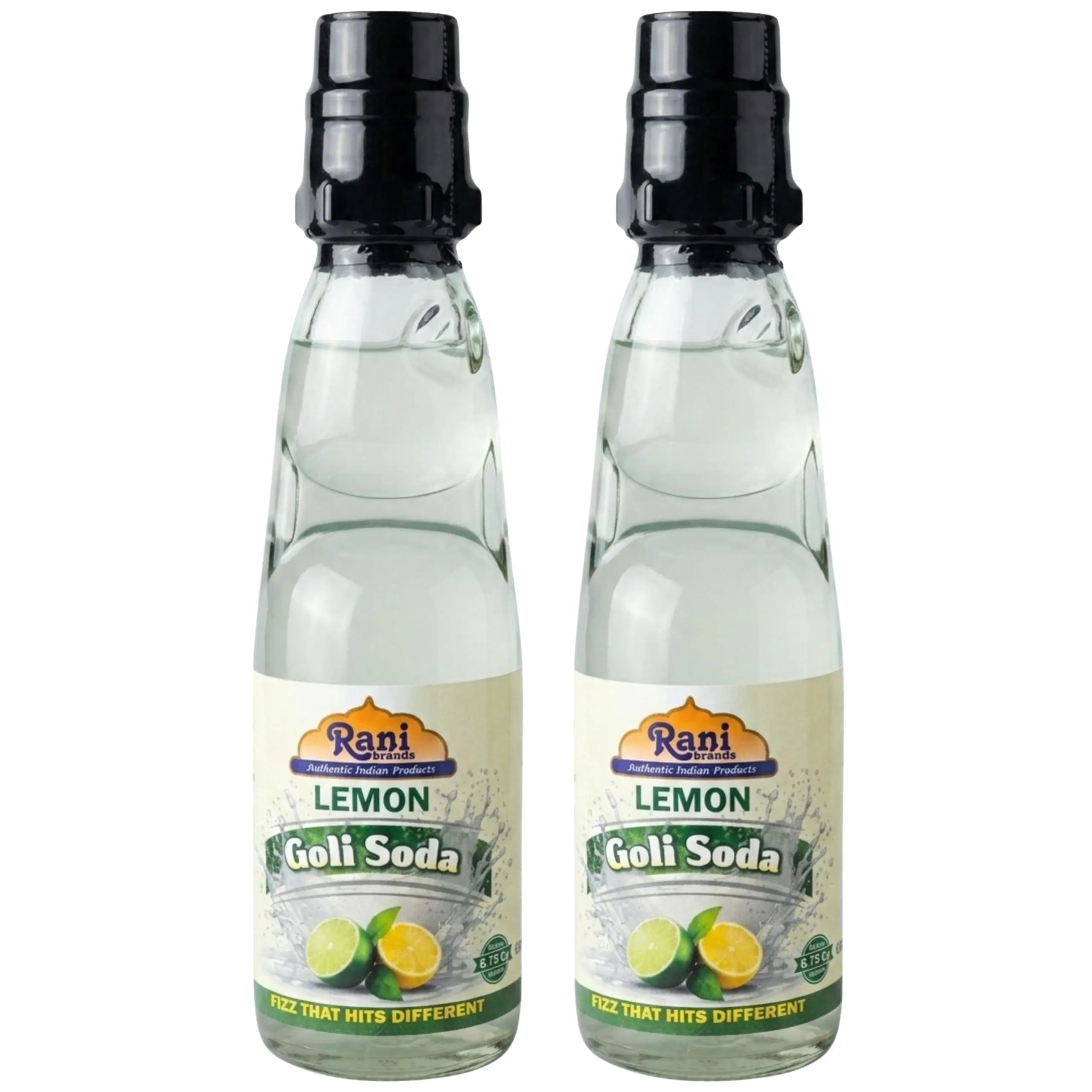 Rani Lemon Goli Soda 6.7 fl oz (200 ml) Glass Bottle with Marble Seal, Pack of 2 ~ Vegan | Gluten Free | Non-GMO | Indian Origin