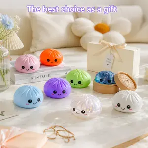 Glitter Fast Rising Dumpling Squishies with Gift Box, Easter Basket Stuffers Sensory Fidget Toys for Kids