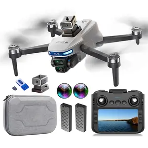 Foldable GPS Drone, 4K Dual Cameras RC Quadcopter, Brushless Motor, 4.5-inch RC Screen, Obstacle Avoidance, Optical Flow Hovering, Headless Mode, Intelligent Return, 2 Rechargeable 3.7V 3800mAh Battery, 64G Memory Card+Card Reader