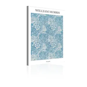 A William Morris blue and white floral pattern modern abstract canvas painting, a stylish printed poster, suitable for home décor in living rooms, dining rooms, bedrooms, bathrooms, and offices. Also a perfect holiday gift. framed 30x40cm