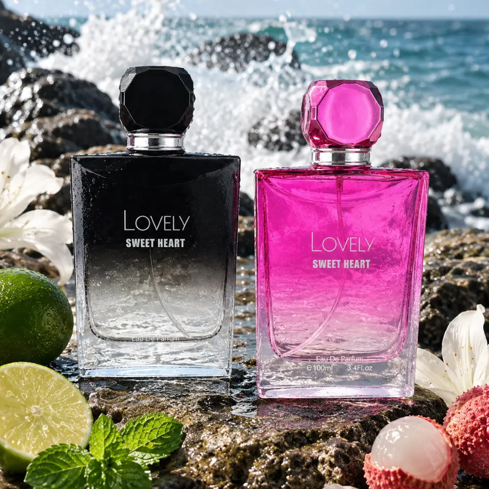 His & Hers Fragrance Sets (Adults' 100ml Liquid) | Men's Fresh-Spicy Woody Cologne, Women's Lychee-Peach Floral Amber Perfume | Long-Lasting Daily Wear, Gift-Ready Fragrance, Set Pair, Fruity