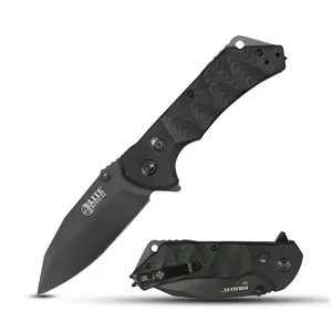 Elite Tactical Parallax 3.50-inch D2 Steel Blade Pocket Folding Camping Knife, G10 Handle, Men's Gift (ET-FDR005)