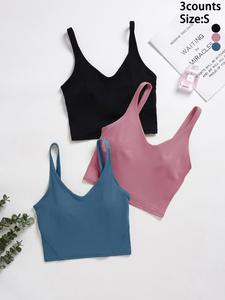 women's solid sports bra, sport wide strap lingerie top for tennis pickleball, women's sports clothing for indoor outdoor wear, gym clothes