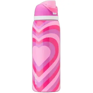 32oz Heart Design Water Bottle, Pink and Purple Insulated Leak Proof Bottle, Cute and Stylish, Perfect for Women, Teens, and Everyday Use