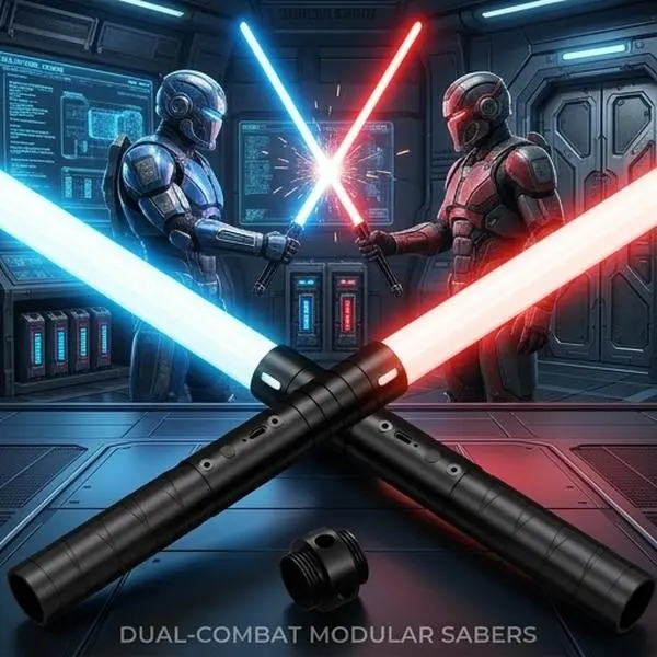 RGB Battle Lightsaber - Aluminum Hilt, 20-Color, 4-Sound Effect, USB-Rechargeable Lithium Ion Battery, Durable PC-Material Blade - Fantasy Lightsabers for Role-Playing, Cool Boy Gifts