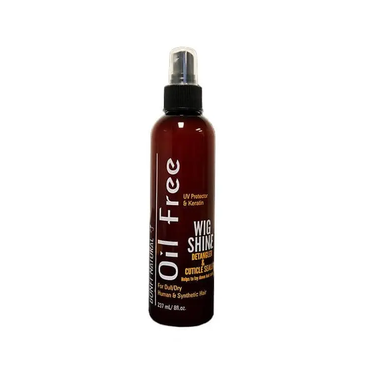 Bonfi Oil-Free Wig Shine Spray with Keratin & UV Protection for Dull, Dry Hair, Minimizes Breakage & Frizz, Daily, Cuticle Sealer, Human/Synthetic, Keratin Blend, Shine Enhancer, Spray Then Comb, Contains-Keratin, Lay Down Hair Cuticles
