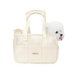 Portable Pet Carrier Bag for Small Dogs Cats Rabbit, Soft Sided Travel Puppy Cat Bag with Large Pockets, Collapsible Lightweight Pet Purse