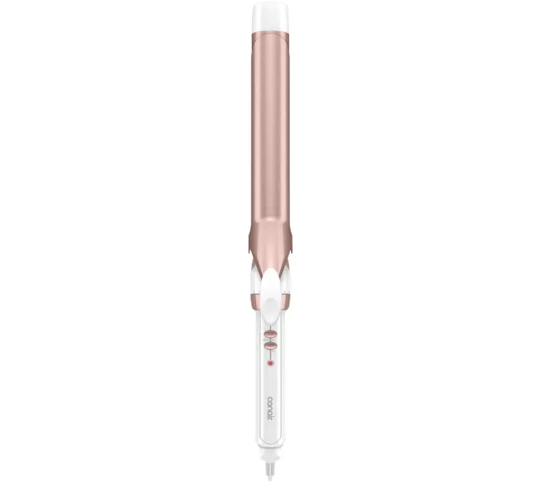 Conair Extra Long Curling Iron, Double Ceramic, 1 1/4", White/Rose Gold | Extra-long 7.5" hair curler and hair waver for every hair type with 30 heat settings, built-in heat protection, and auto-off
