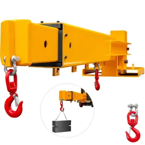 fathersdaygift VEVOR Forklift Mobile Crane 6000lbs/3T Capacity, Forklift Crane Attachment 2 Hooks, Forklift Lifting Hoist with Truss Jib Boom, Forklift Extension, Forklift Boom Attachment Towing Handling Equipment