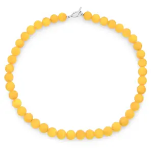 Plain Smooth Western Jewelry Jade Bead Strand Necklace with Silver Toggle Clasp