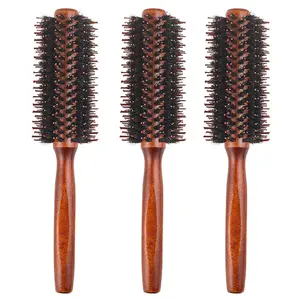 Natural Wooden Handle Round Brush, Hair Styling Brush, Hair Styling Tool for Men & Women, Professional Hair Styling Tool for Home & Salon Use, Anti Static Hairbrush