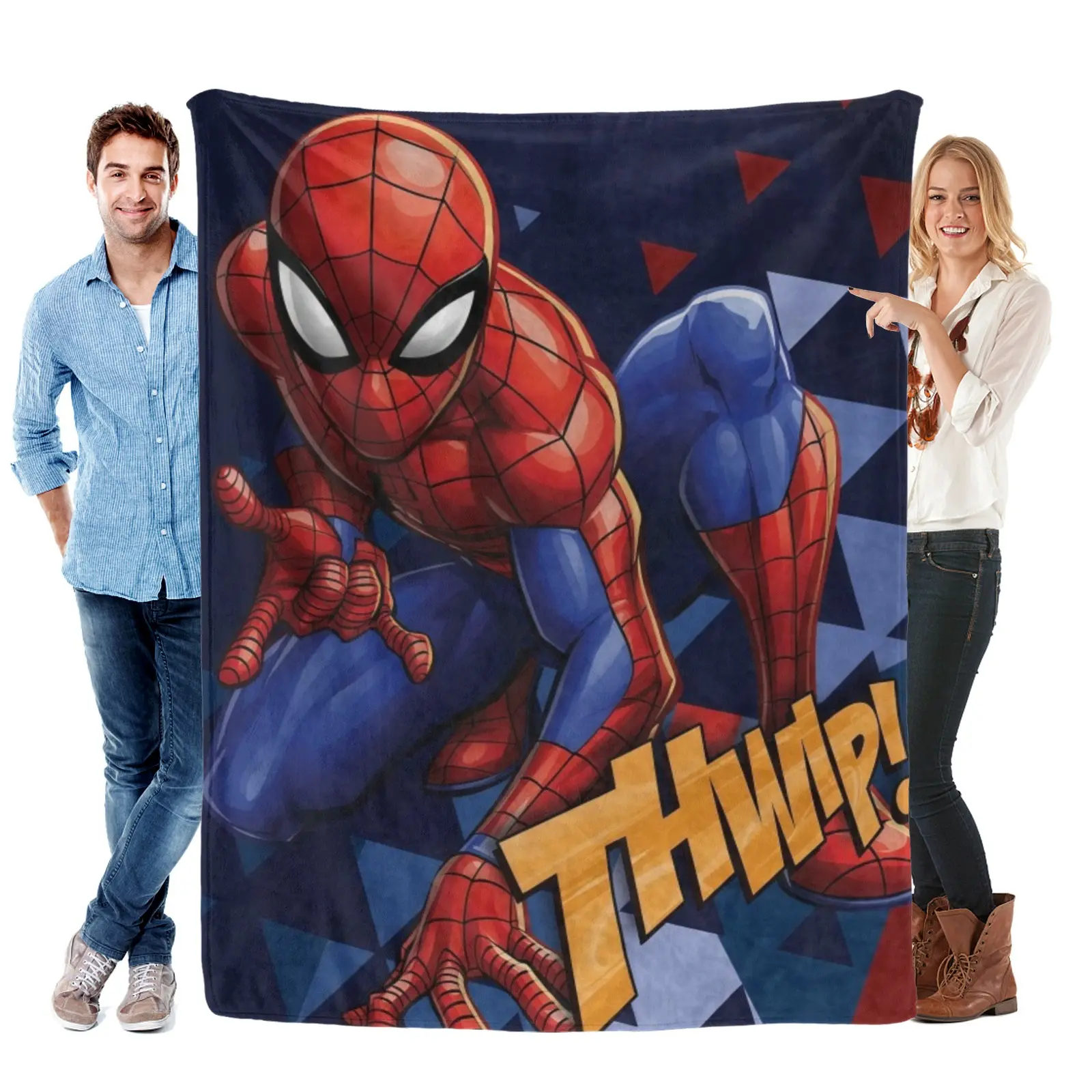 [SummerVibes] Marvel Spider Man Classic Action Flannel Blanket, Large Ultra Soft Throw, Dynamic Pose, Perfect For Summer Vibes And Cool Evenings